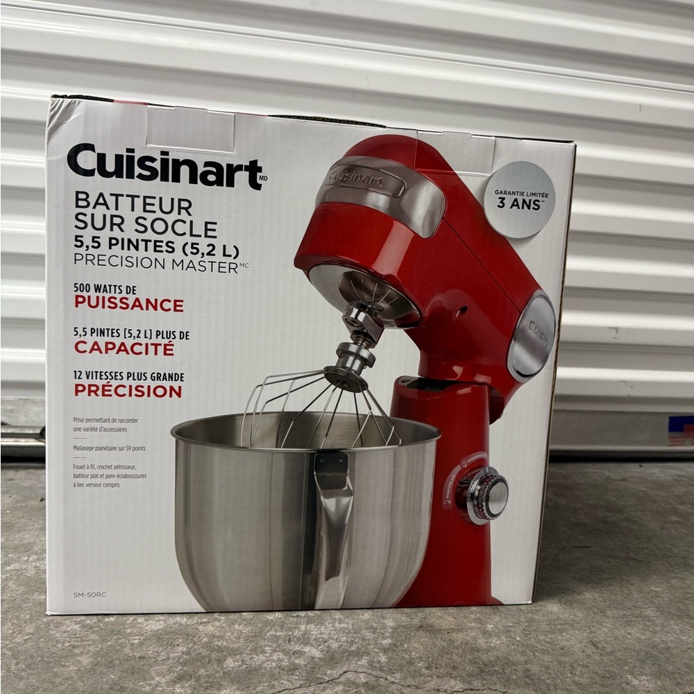 Cuisinart Red Stand Mixer with Stainless Steel Bowl